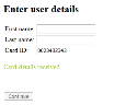 Example card opening URL with card ID field populated